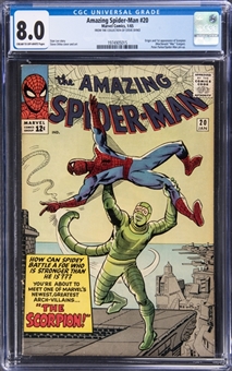 1965 Marvel Comics "Amazing Spider-Man" #20 - (1st Appearance of Scorpion) - CGC 8.0 Cream to Off-White Pages